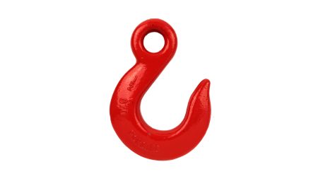 Load image into Gallery viewer, A red G70 eye slip hook with a metallic finish, commonly used for lifting purposes in industrial settings.
