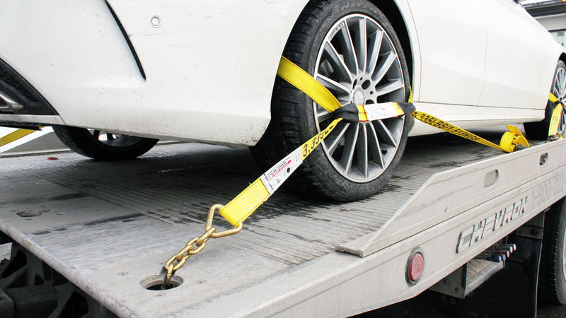 Load image into Gallery viewer, Adjustable wheel tie-down with chain links
