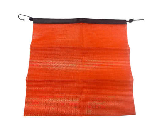 orange safety flag with bungie